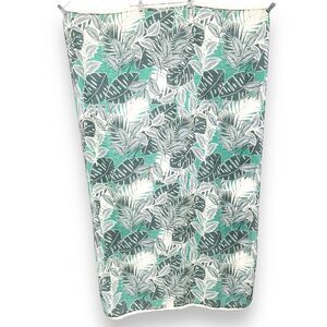 Unbranded Polynesian Green Leaf Print Lightweight Cotton w/ Fringe Ends Wrap